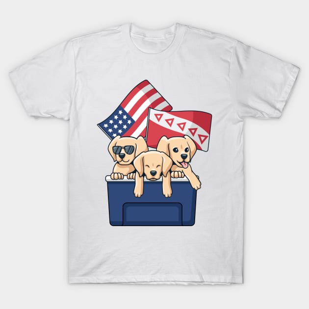 Labradors In USA T-Shirt by TheRealestDesigns